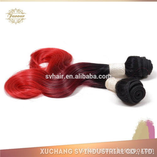 Hot new products for 2015 wholesale price good weft hair cheap body wave brazilian virgin ombre hair 6a 1b/99j/Red